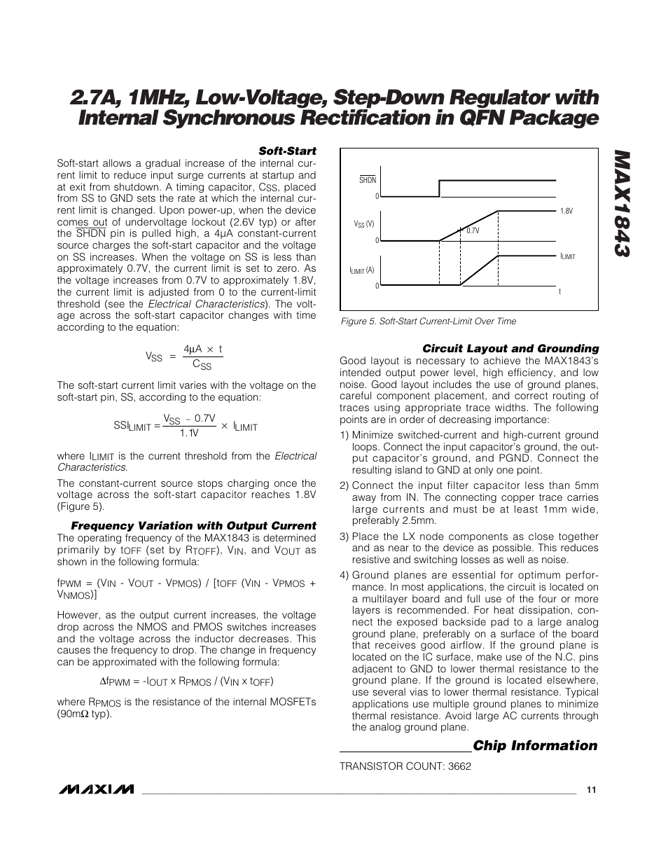 Chip information | Rainbow Electronics MAX1843 User Manual | Page 11 / 13
