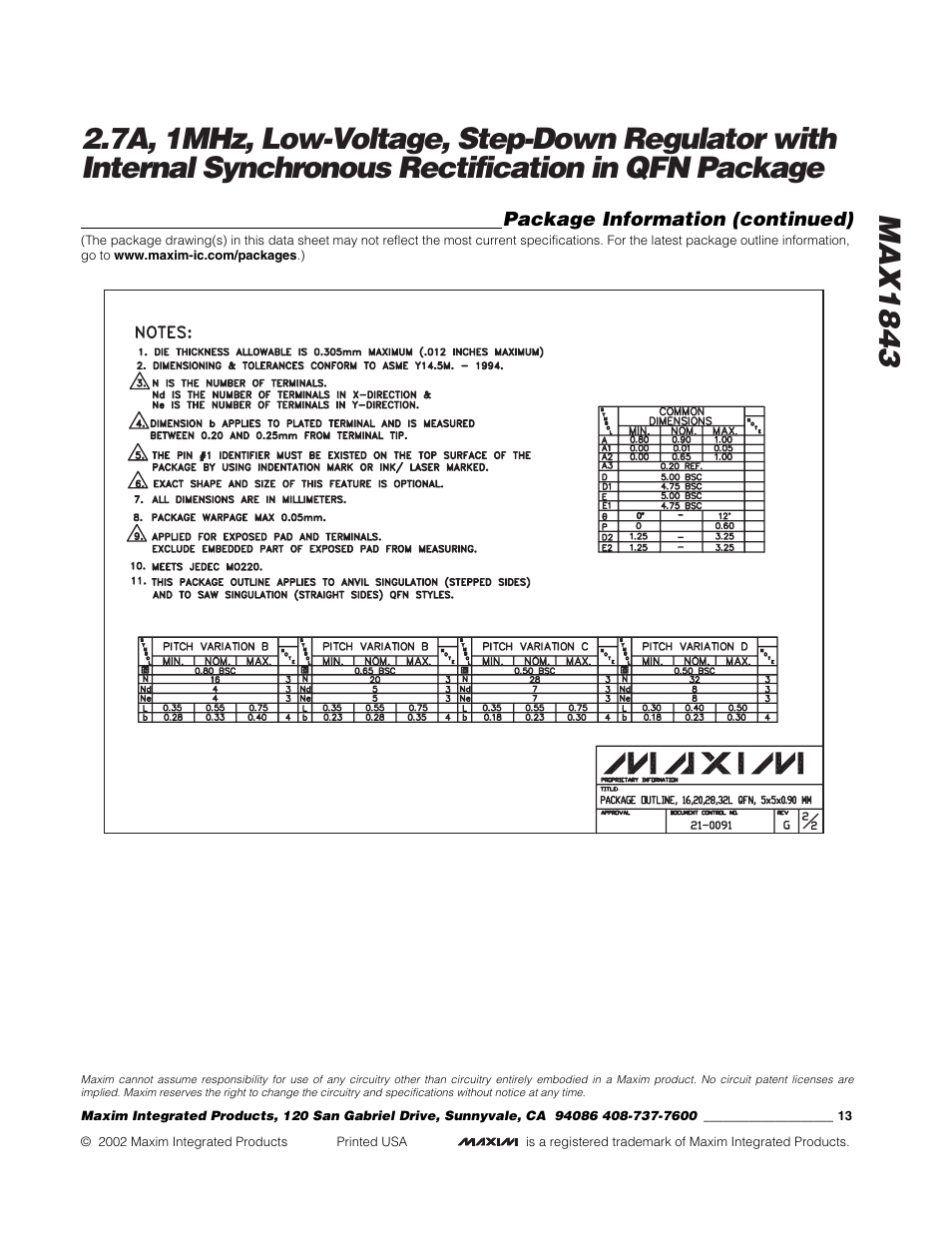 Rainbow Electronics MAX1843 User Manual | Page 13 / 13
