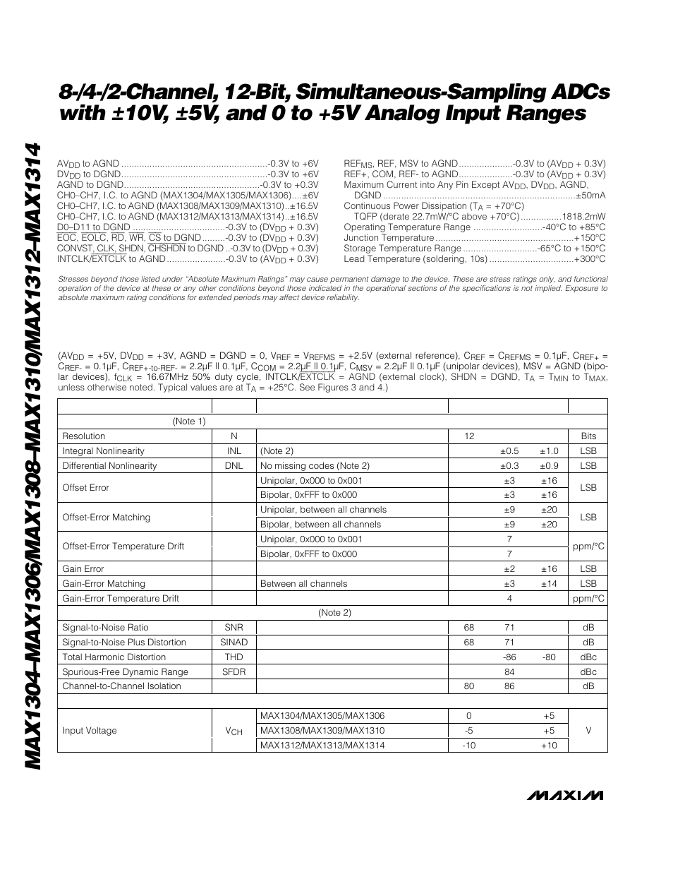 Rainbow Electronics MAX1314 User Manual | Page 2 / 36