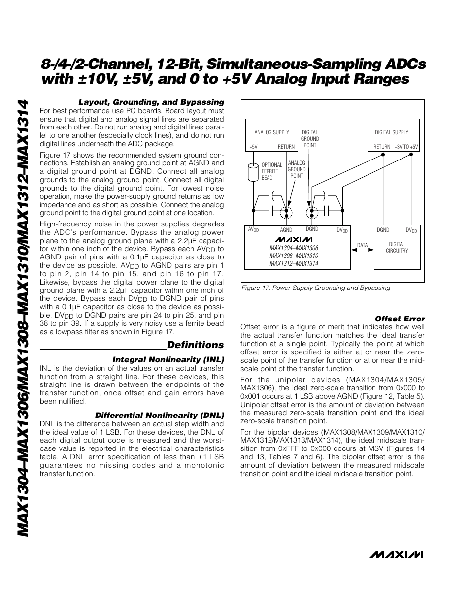 Definitions | Rainbow Electronics MAX1314 User Manual | Page 32 / 36