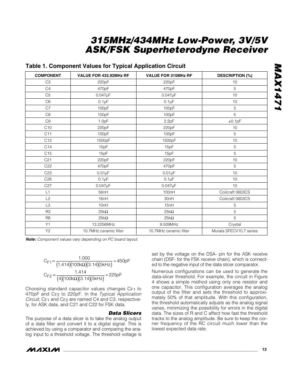 Rainbow Electronics MAX1471 User Manual | Page 13 / 26