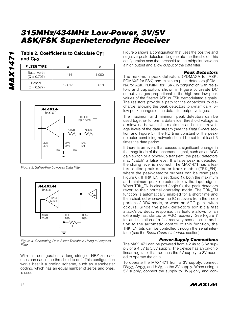 Max1471, Table 2. coefficients to calculate cf1 and cf2 | Rainbow Electronics MAX1471 User Manual | Page 14 / 26