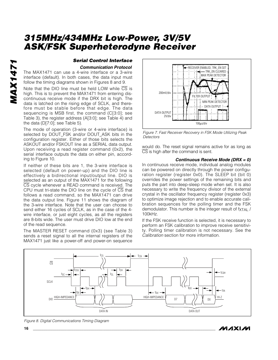 Max1471, Serial control interface | Rainbow Electronics MAX1471 User Manual | Page 16 / 26