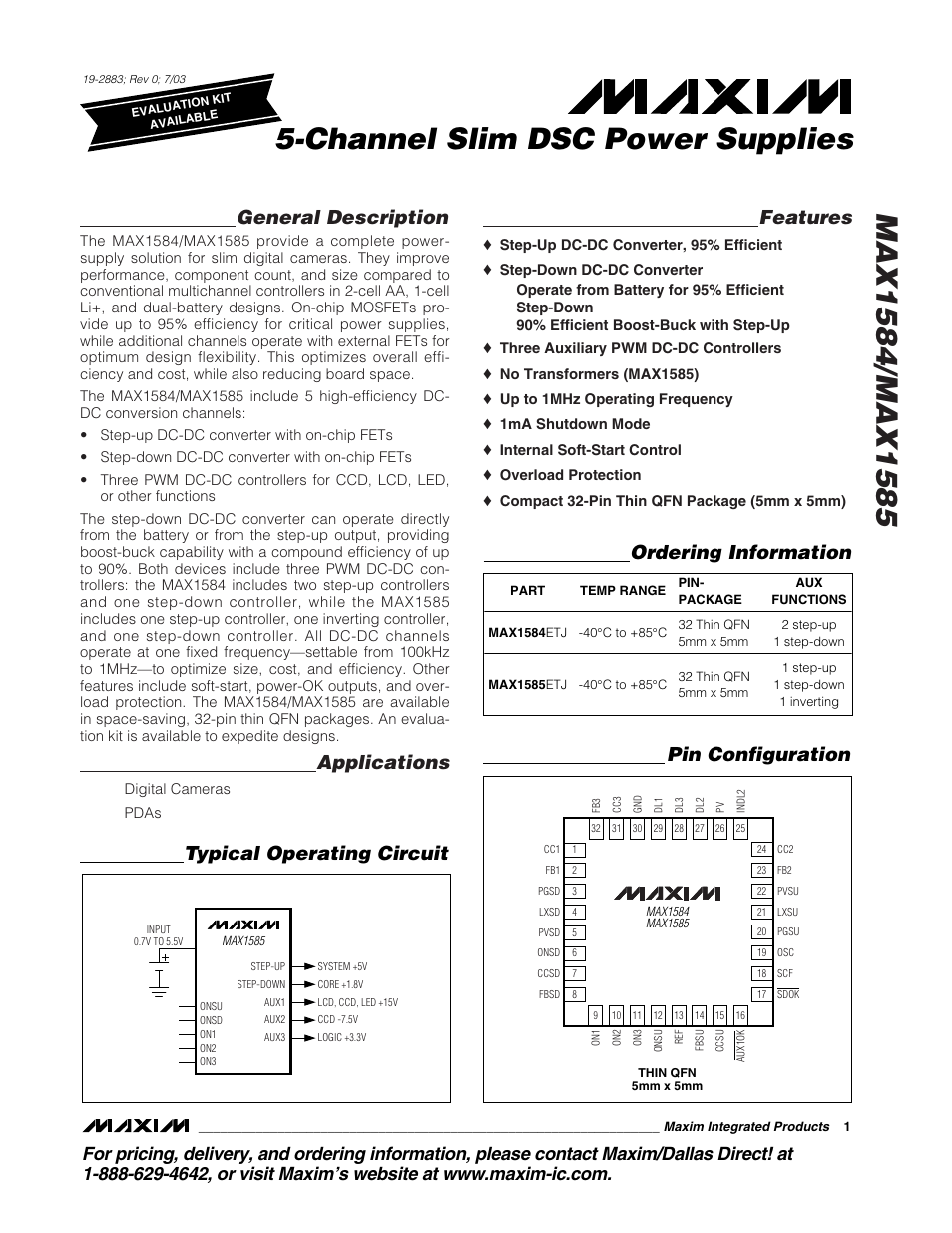 Rainbow Electronics MAX1585 User Manual | 29 pages