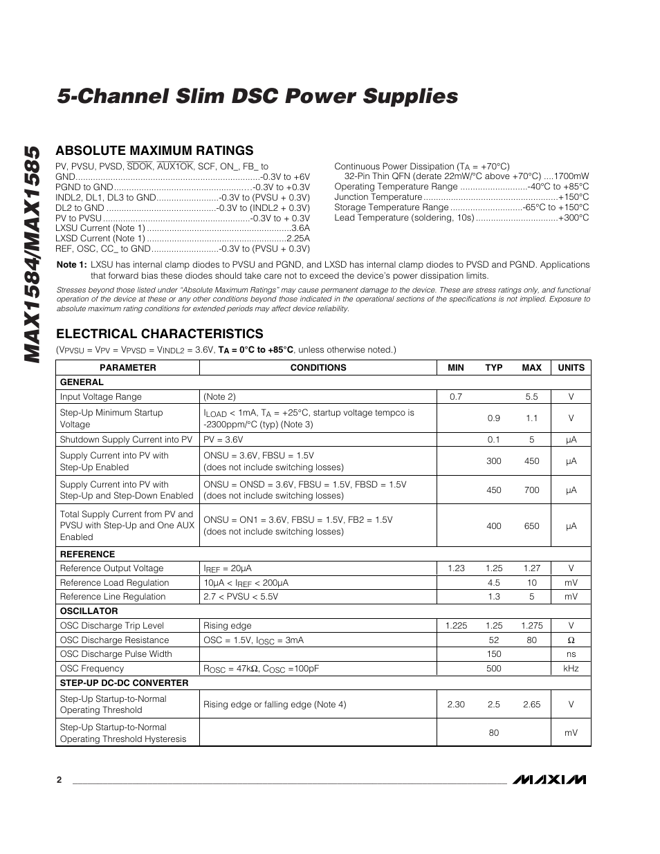 Rainbow Electronics MAX1585 User Manual | Page 2 / 29