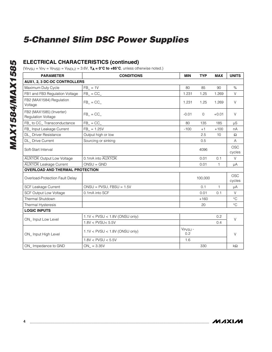 Rainbow Electronics MAX1585 User Manual | Page 4 / 29