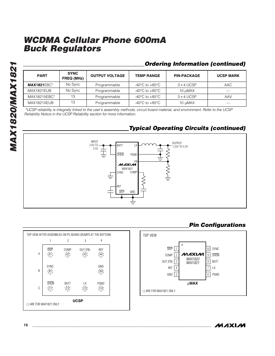 Typical operating circuits (continued) | Rainbow Electronics MAX1821 User Manual | Page 16 / 18