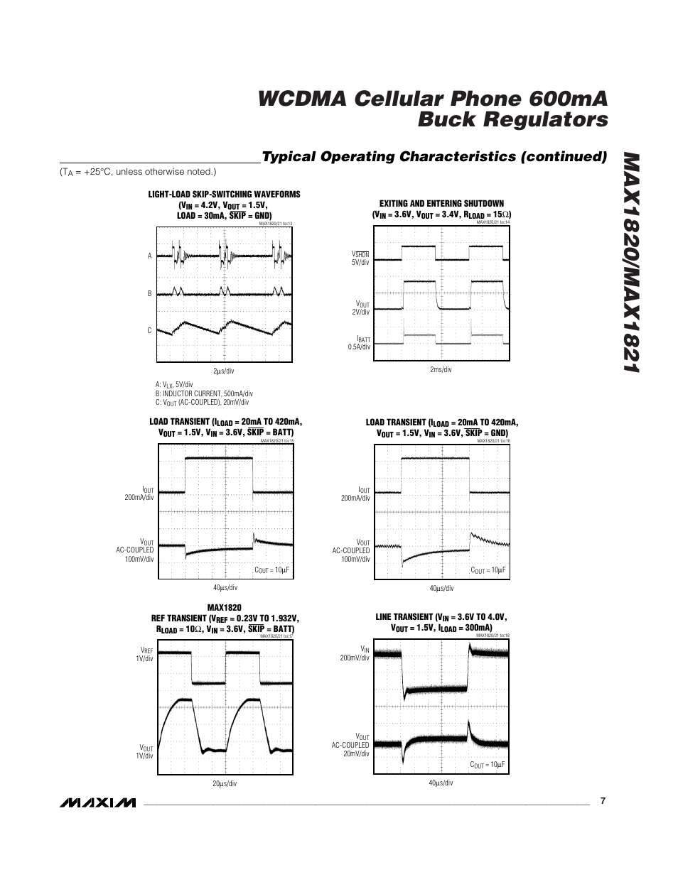 Typical operating characteristics (continued) | Rainbow Electronics MAX1821 User Manual | Page 7 / 18