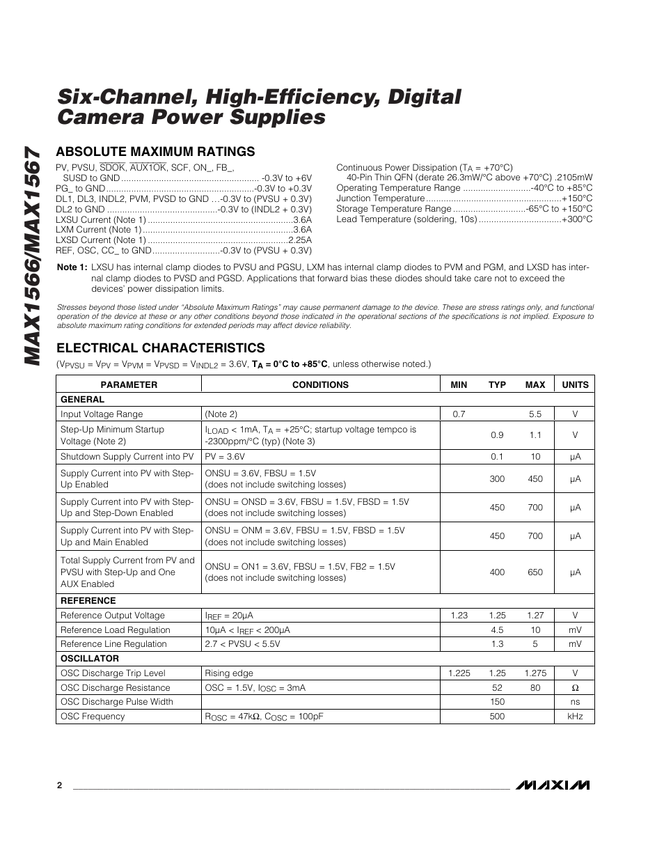 Rainbow Electronics MAX1567 User Manual | Page 2 / 35