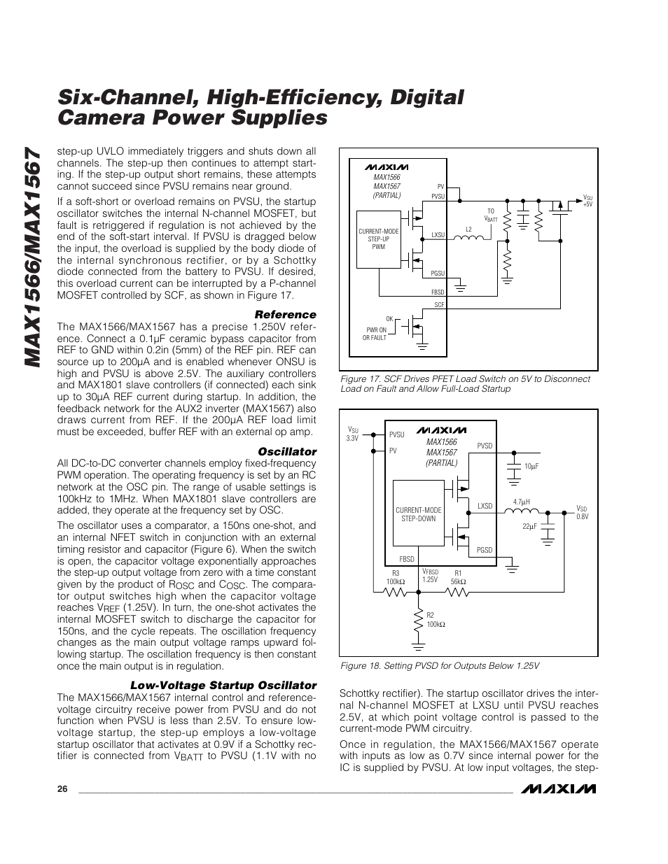 Reference, Oscillator, Low-voltage startup oscillator | Rainbow Electronics MAX1567 User Manual | Page 26 / 35