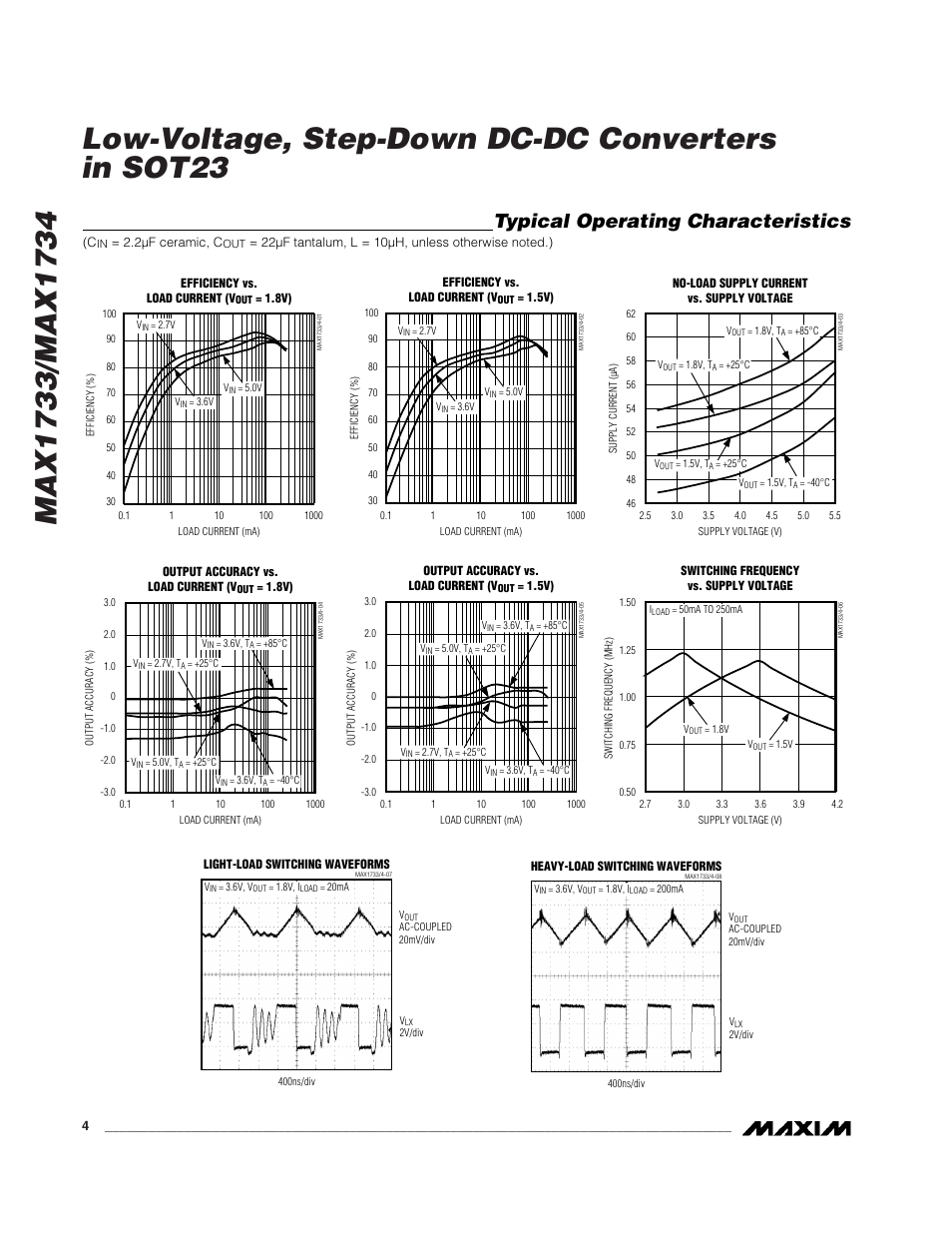 Typical operating characteristics | Rainbow Electronics MAX1734 User Manual | Page 4 / 8