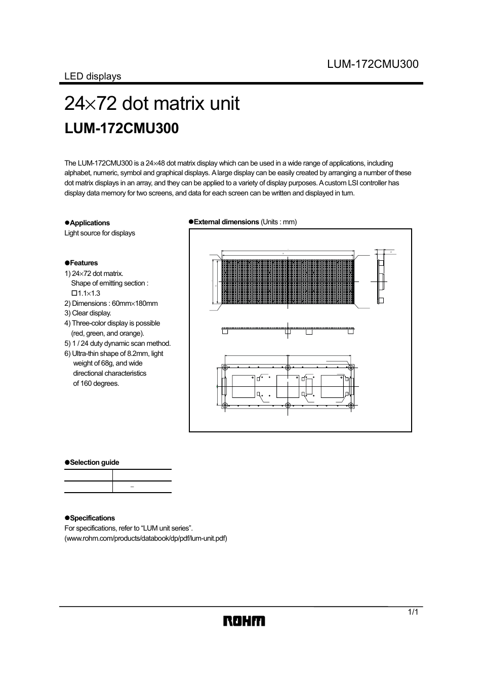 Rainbow Electronics LUM-172CMU300 User Manual | 1 page