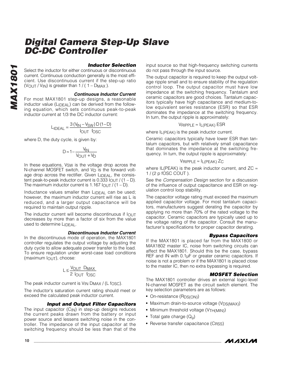 Rainbow Electronics MAX1801 User Manual | Page 10 / 16