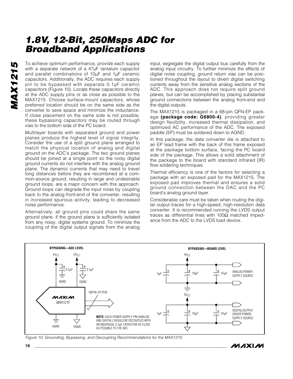 Rainbow Electronics MAX1215 User Manual | Page 16 / 20