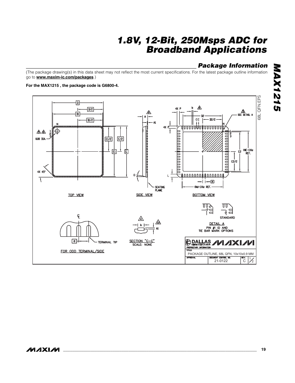 Rainbow Electronics MAX1215 User Manual | Page 19 / 20