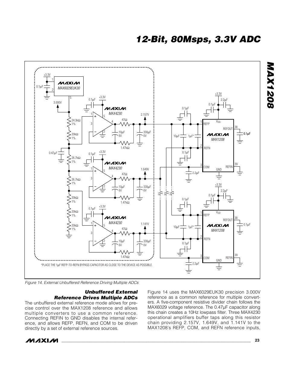 Unbuffered external reference drives multiple adcs | Rainbow Electronics MAX1208 User Manual | Page 23 / 27