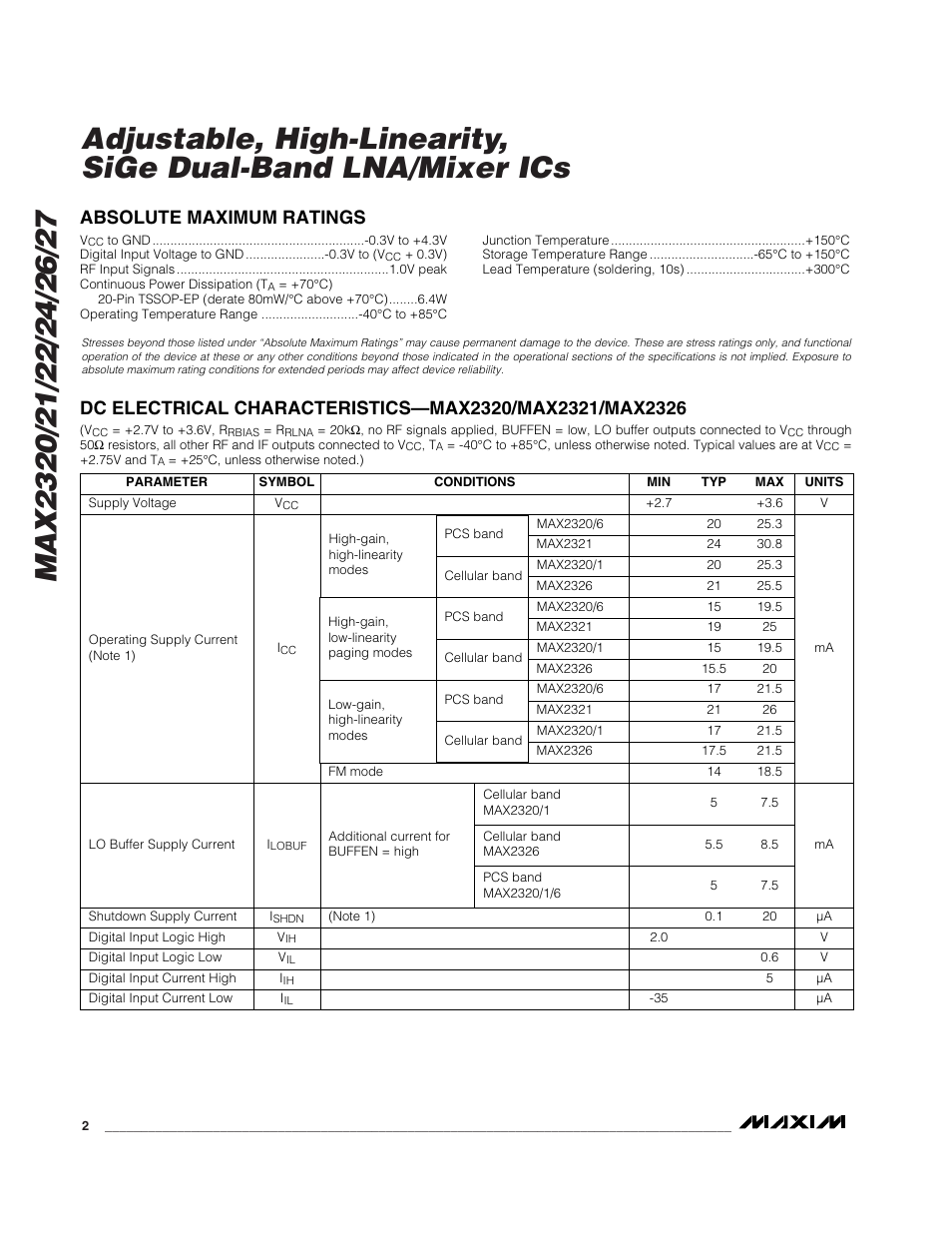 Rainbow Electronics MAX2327 User Manual | Page 2 / 28