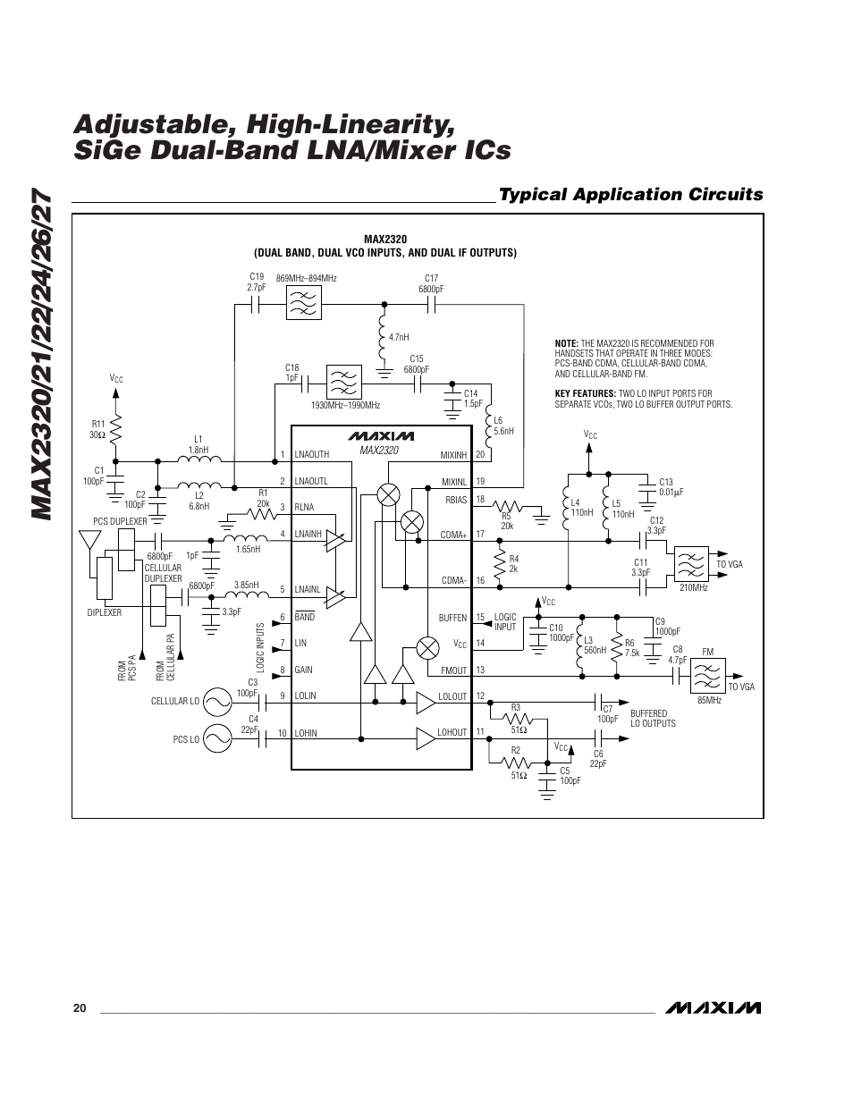 Typical application circuits | Rainbow Electronics MAX2327 User Manual | Page 20 / 28