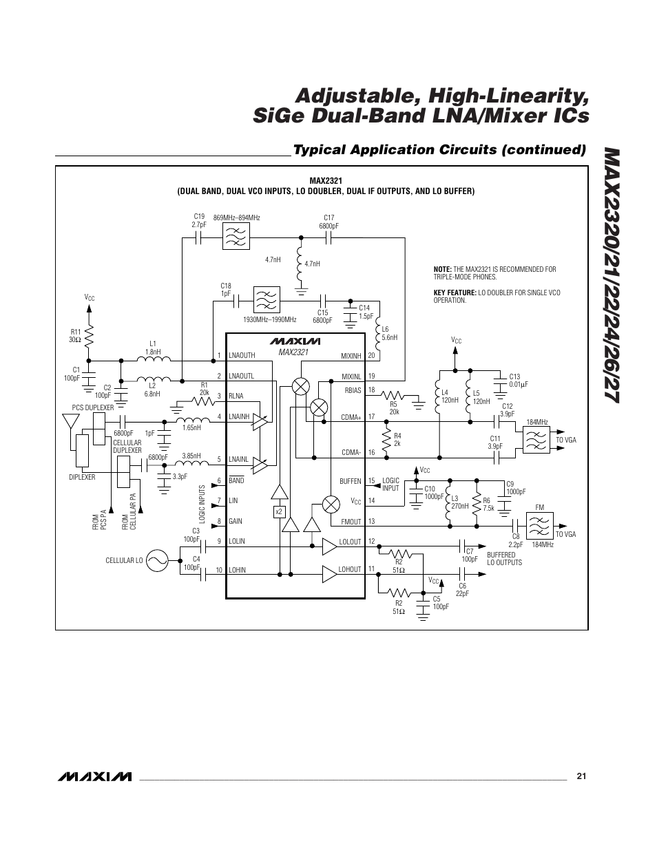 Typical application circuits (continued) | Rainbow Electronics MAX2327 User Manual | Page 21 / 28