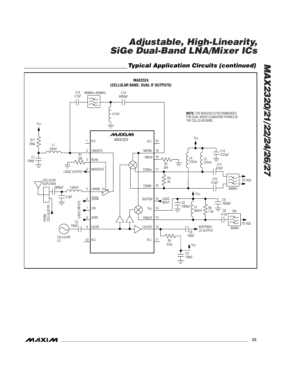 Typical application circuits (continued) | Rainbow Electronics MAX2327 User Manual | Page 23 / 28