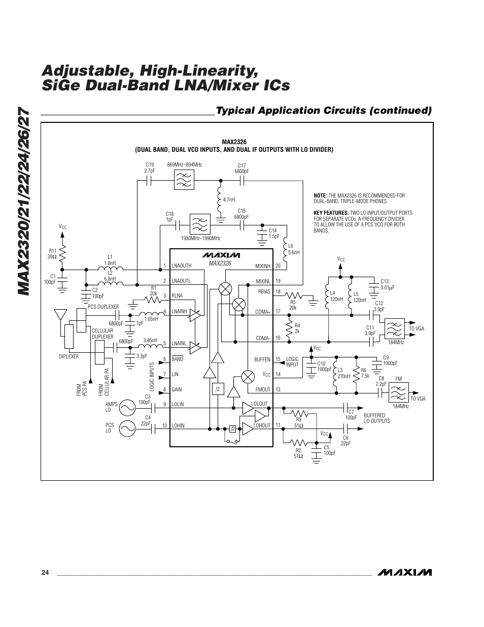 Typical application circuits (continued) | Rainbow Electronics MAX2327 User Manual | Page 24 / 28