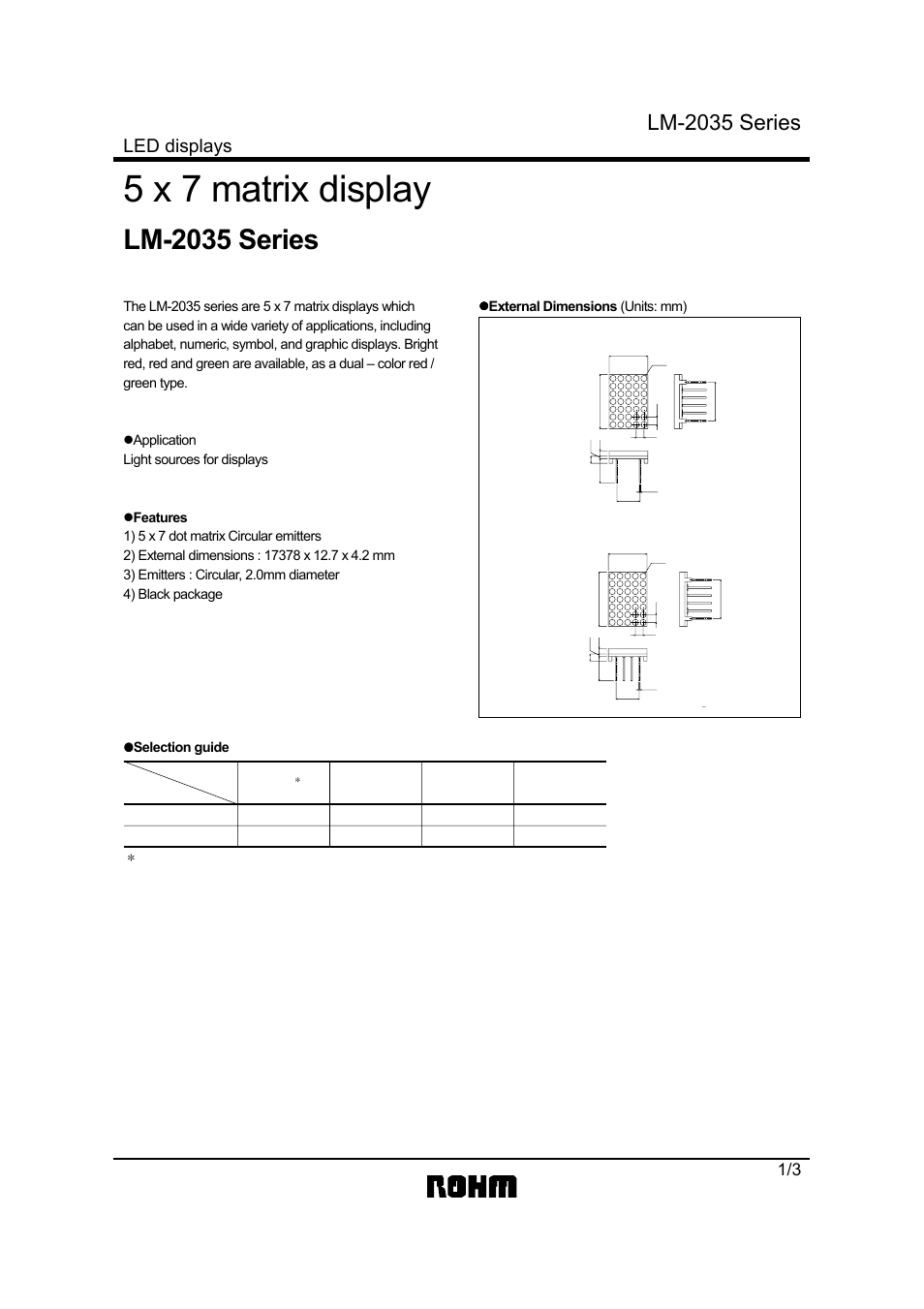 Rainbow Electronics LM-2035 Series User Manual | 3 pages