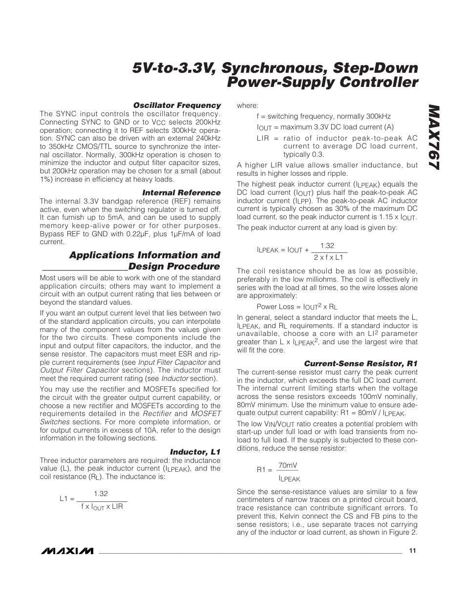 Rainbow Electronics MAX767 User Manual | Page 11 / 19