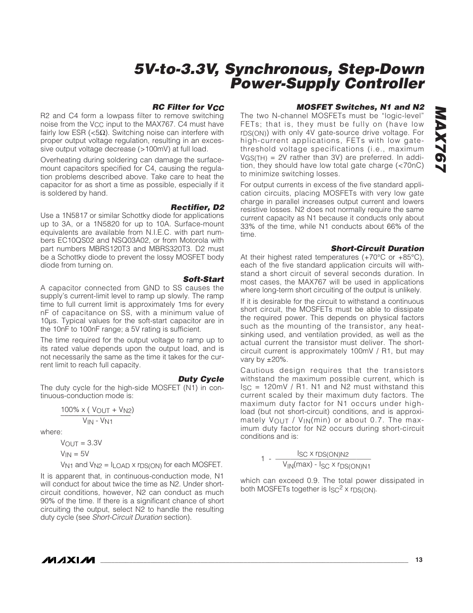 Rainbow Electronics MAX767 User Manual | Page 13 / 19