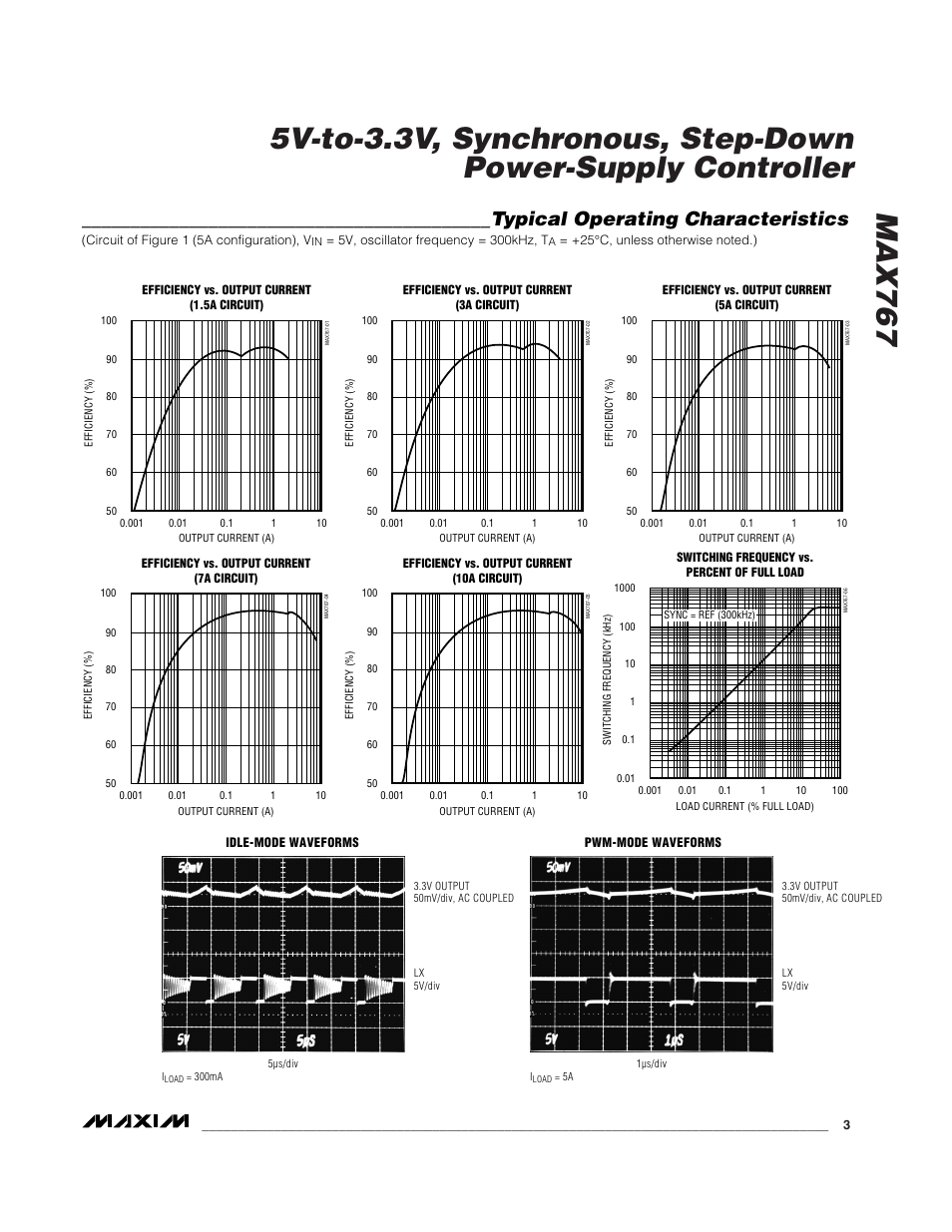 Typical operating characteristics | Rainbow Electronics MAX767 User Manual | Page 3 / 19