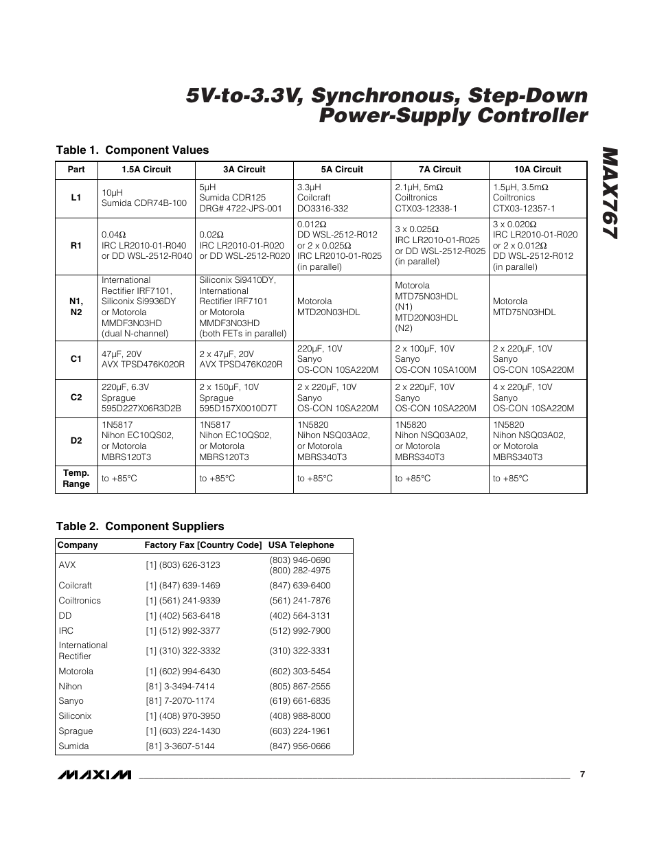 Rainbow Electronics MAX767 User Manual | Page 7 / 19
