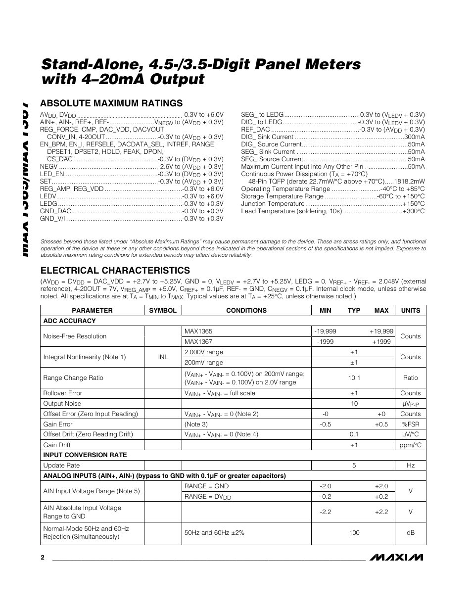 Rainbow Electronics MAX1367 User Manual | Page 2 / 25