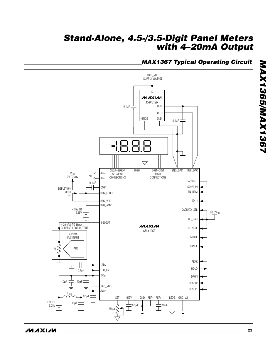 Max1367 typical operating circuit | Rainbow Electronics MAX1367 User Manual | Page 23 / 25