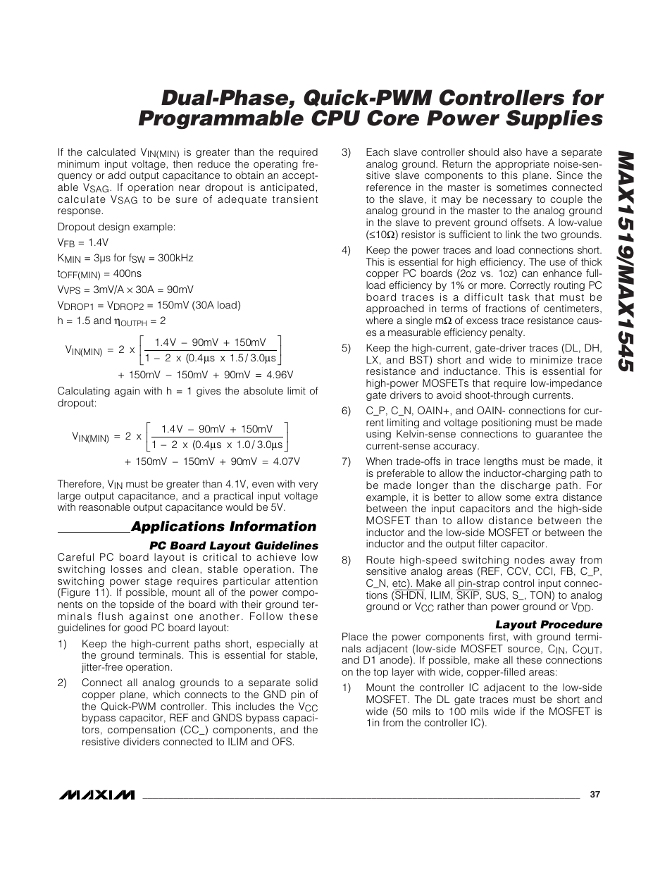 Applications information | Rainbow Electronics MAX1545 User Manual | Page 37 / 43