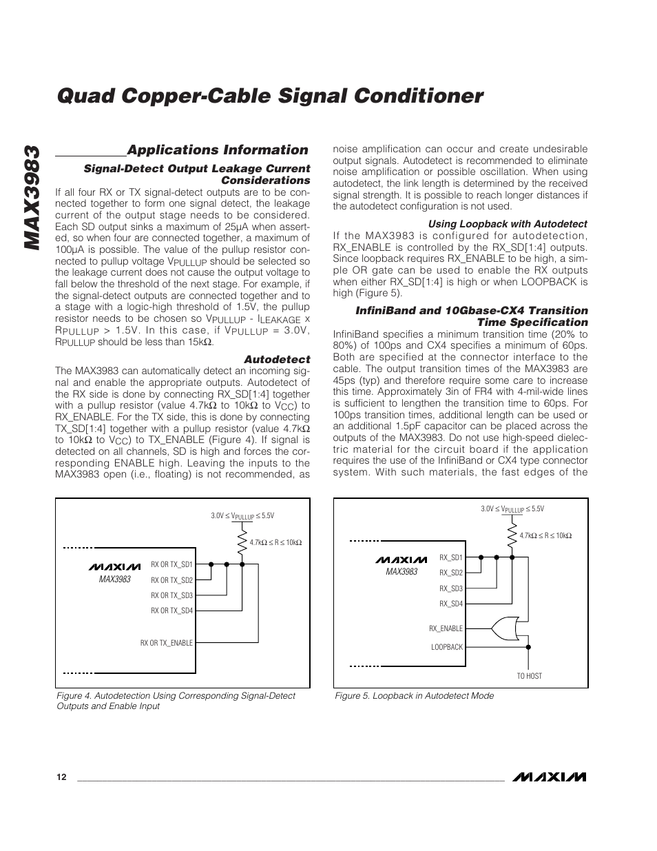 Max3983, Quad copper-cable signal conditioner, Applications information | Rainbow Electronics MAX3983 User Manual | Page 12 / 16