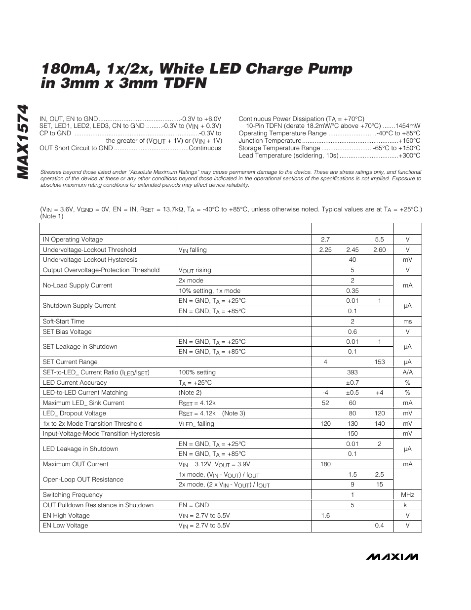 Rainbow Electronics MAX1574 User Manual | Page 2 / 9