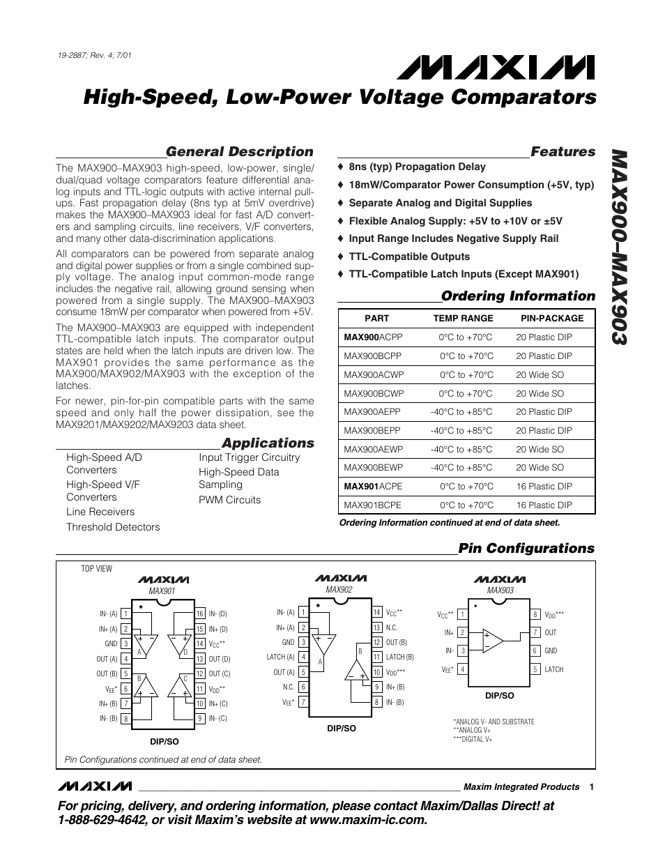 Rainbow Electronics MAX903 User Manual | 12 pages