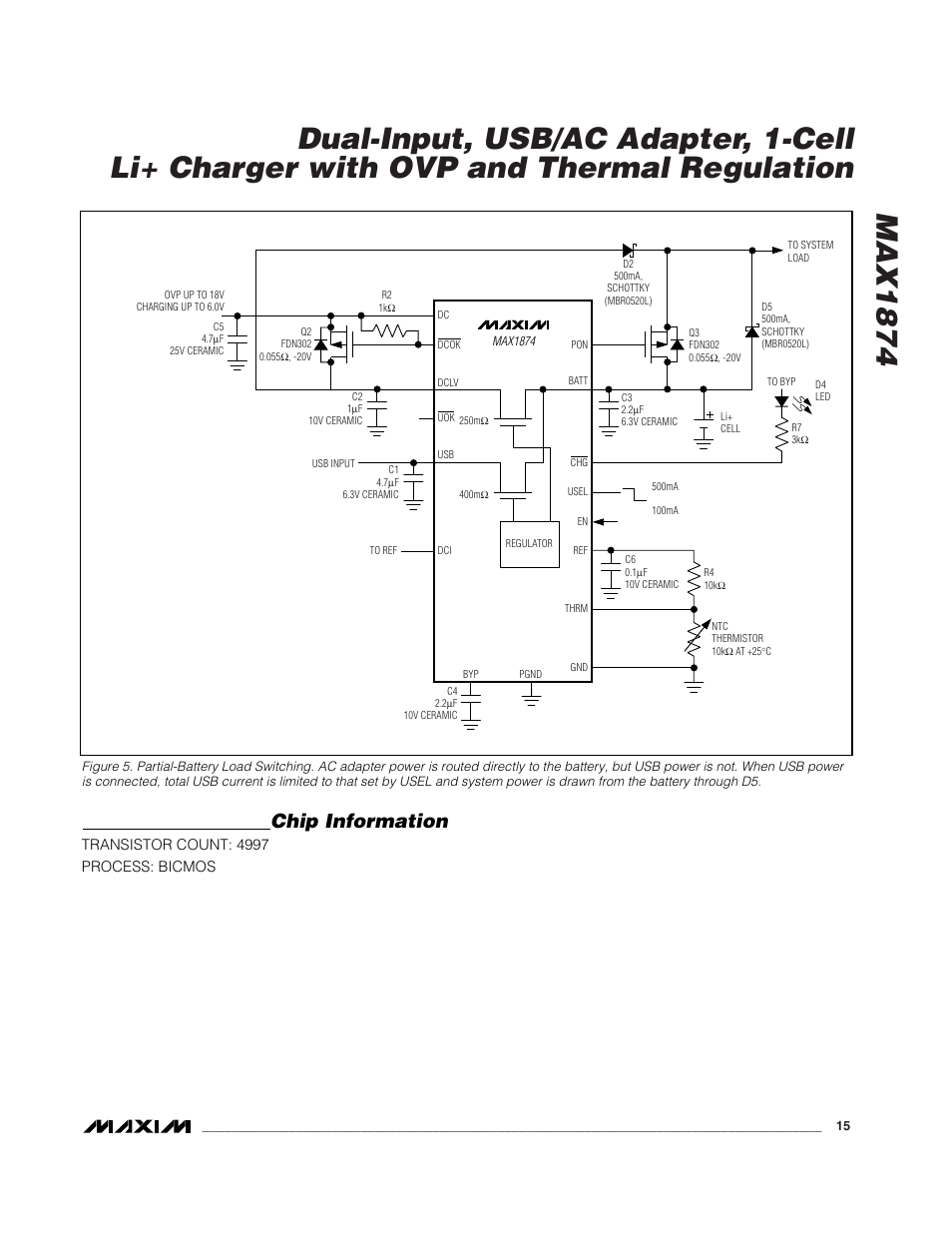 Chip information | Rainbow Electronics MAX1874 User Manual | Page 15 / 16