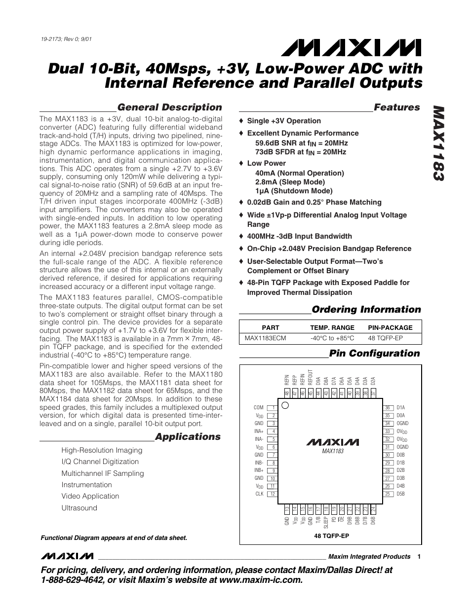 Rainbow Electronics MAX1183 User Manual | 18 pages