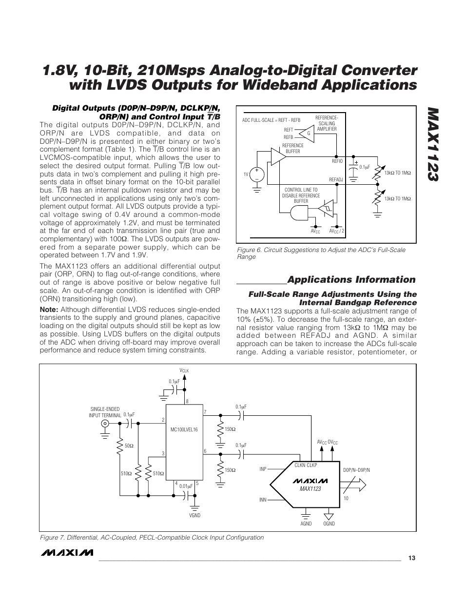 Applications information | Rainbow Electronics MAX1123 User Manual | Page 13 / 17