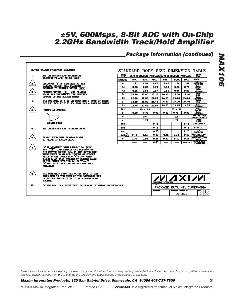 Rainbow Electronics MAX106 User Manual | Page 31 / 31