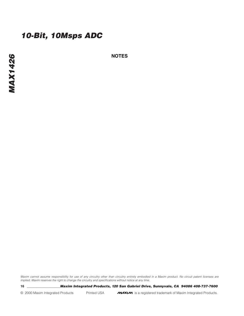 Rainbow Electronics MAX1426 User Manual | Page 16 / 16