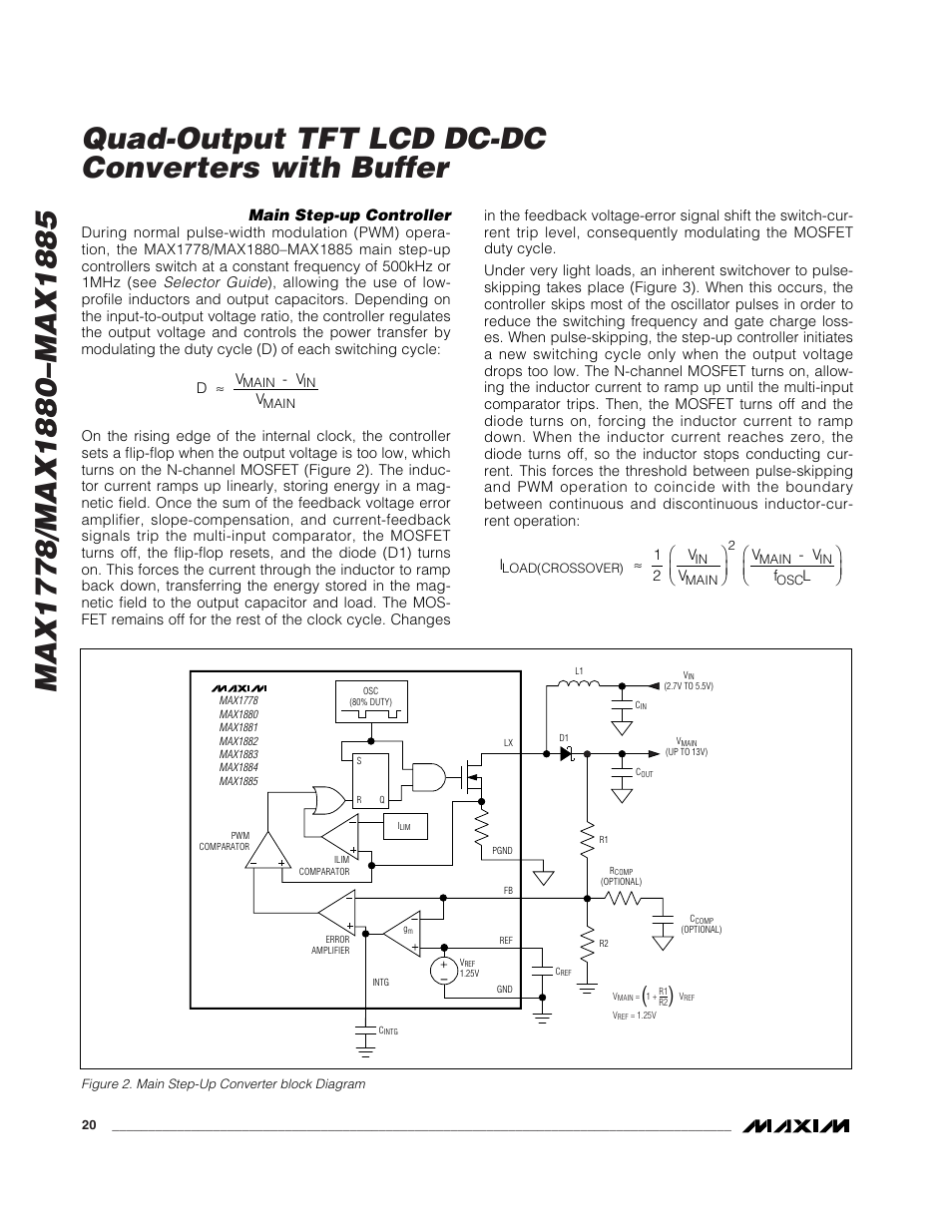 Main step-up controller | Rainbow Electronics MAX1885 User Manual | Page 20 / 38