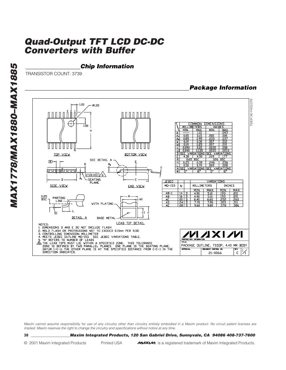 Rainbow Electronics MAX1885 User Manual | Page 38 / 38