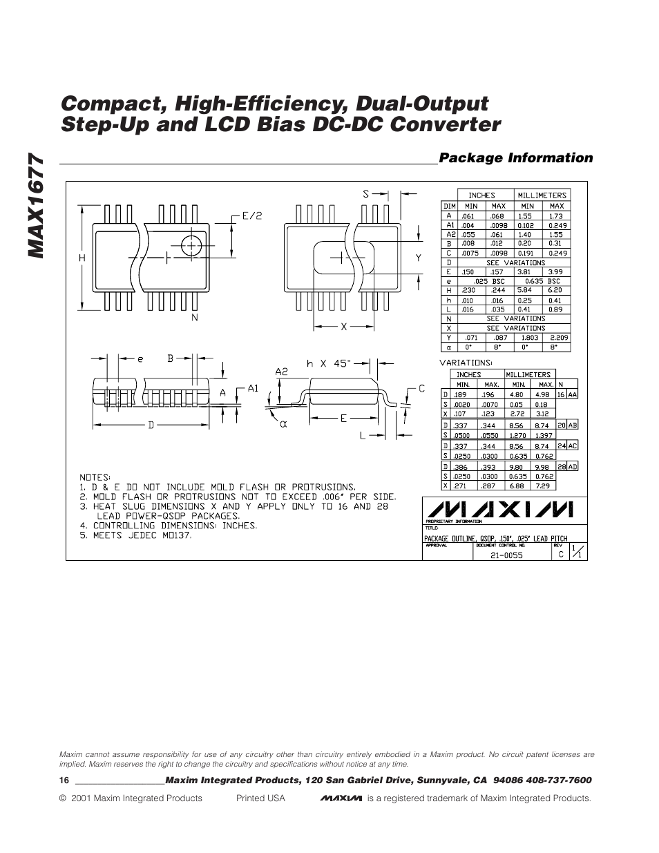 Rainbow Electronics MAX1677 User Manual | Page 16 / 16