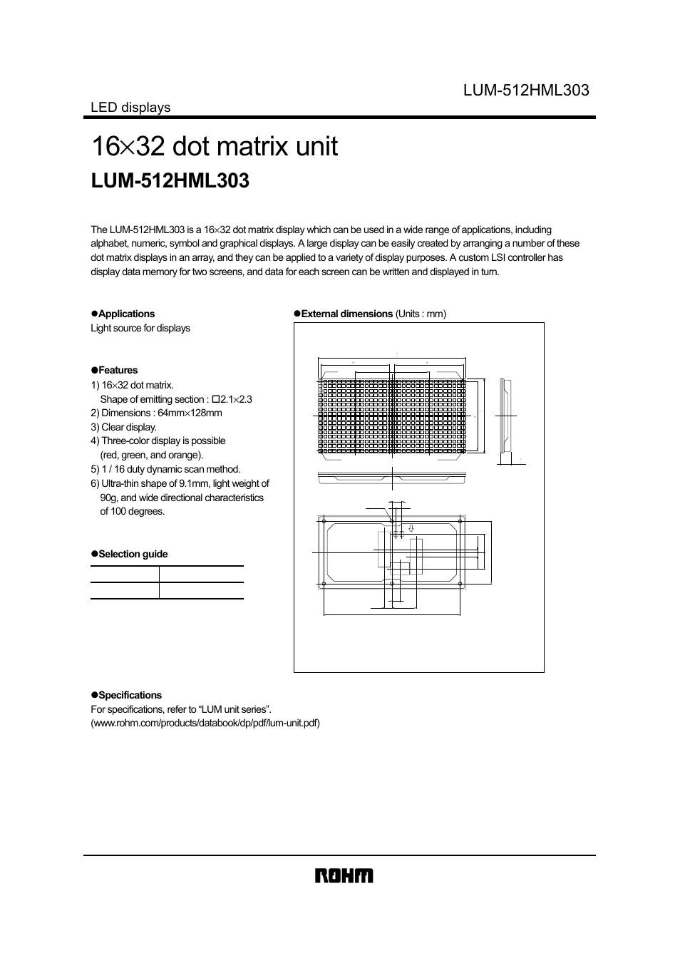 Rainbow Electronics LUM-512HML303 User Manual | 1 page