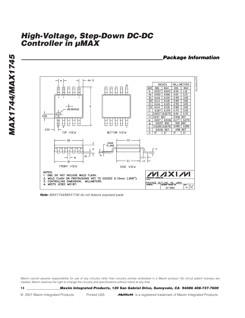 Rainbow Electronics MAX1745 User Manual | Page 14 / 14