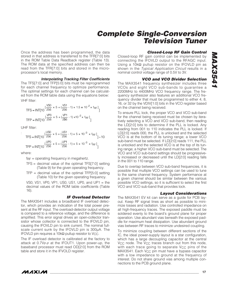 Rainbow Electronics MAX3541 User Manual | Page 17 / 20