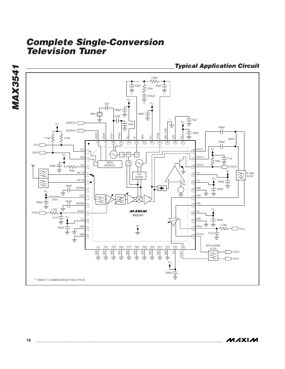 Typical application circuit | Rainbow Electronics MAX3541 User Manual | Page 18 / 20