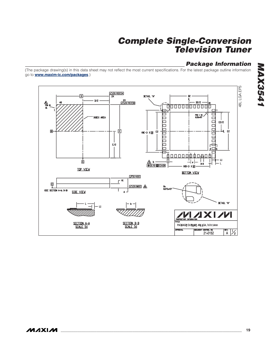 Rainbow Electronics MAX3541 User Manual | Page 19 / 20