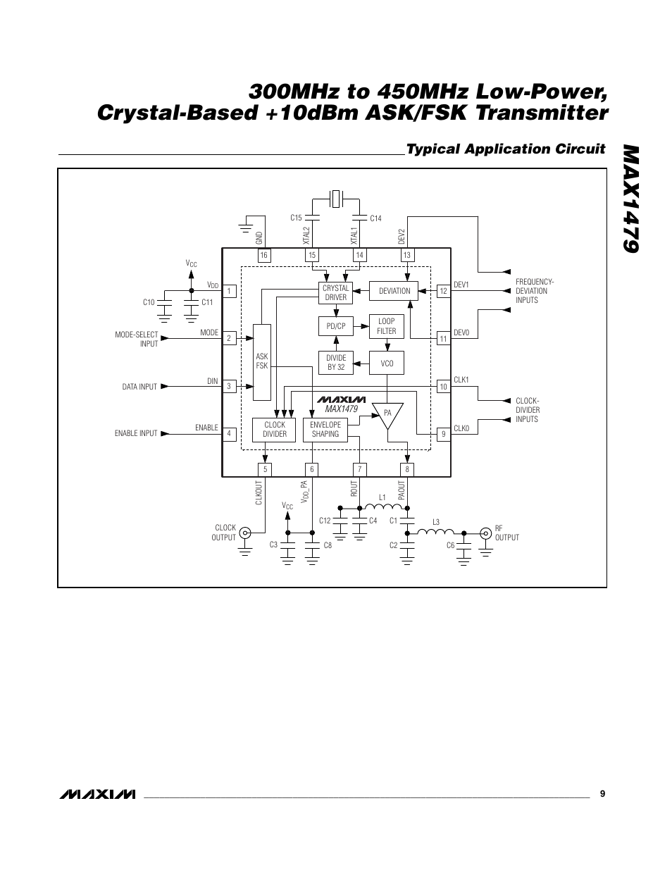 Typical application circuit | Rainbow Electronics MAX1479 User Manual | Page 9 / 11